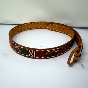 Mexican handmade leather embossed belt.